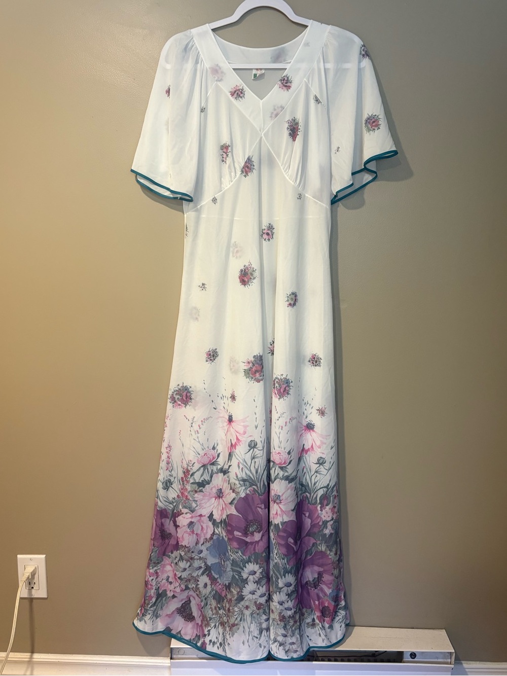 vintage italy maxi length summer prairiecore cottagecore floral tradwife gown